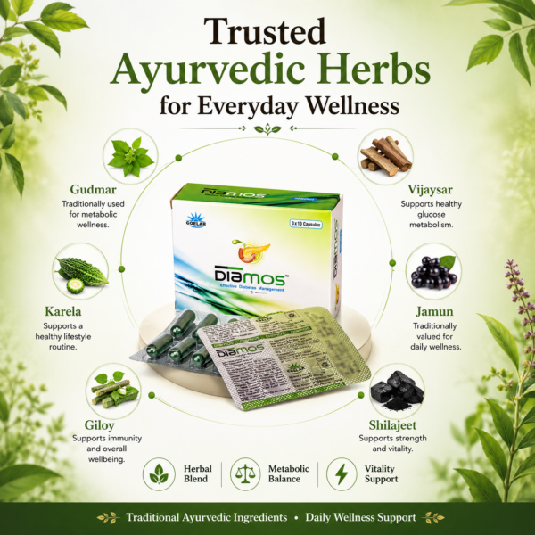 Diamos Capsule – Ayurvedic Support for Healthy Blood Sugar Balance