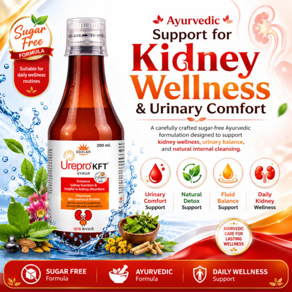 Urepro KFT Syrup Sugar Free – Ayurvedic Support for Enhanced Kidney Function (200 ML)