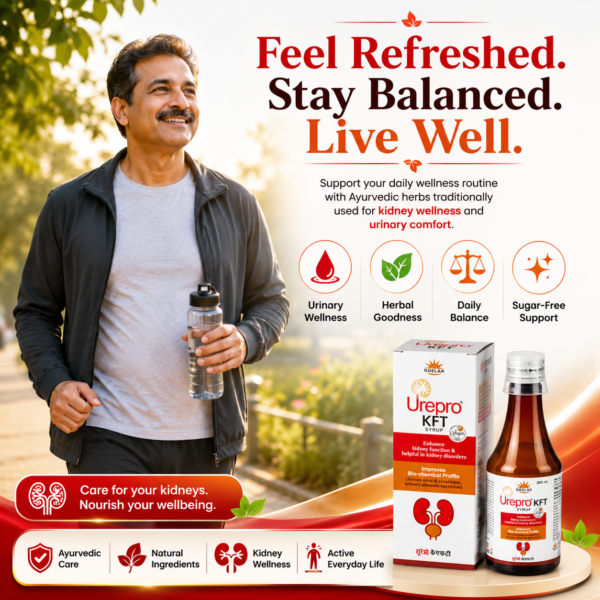 Urepro KFT Syrup Sugar Free – Ayurvedic Support for Enhanced Kidney Function (200 ML)