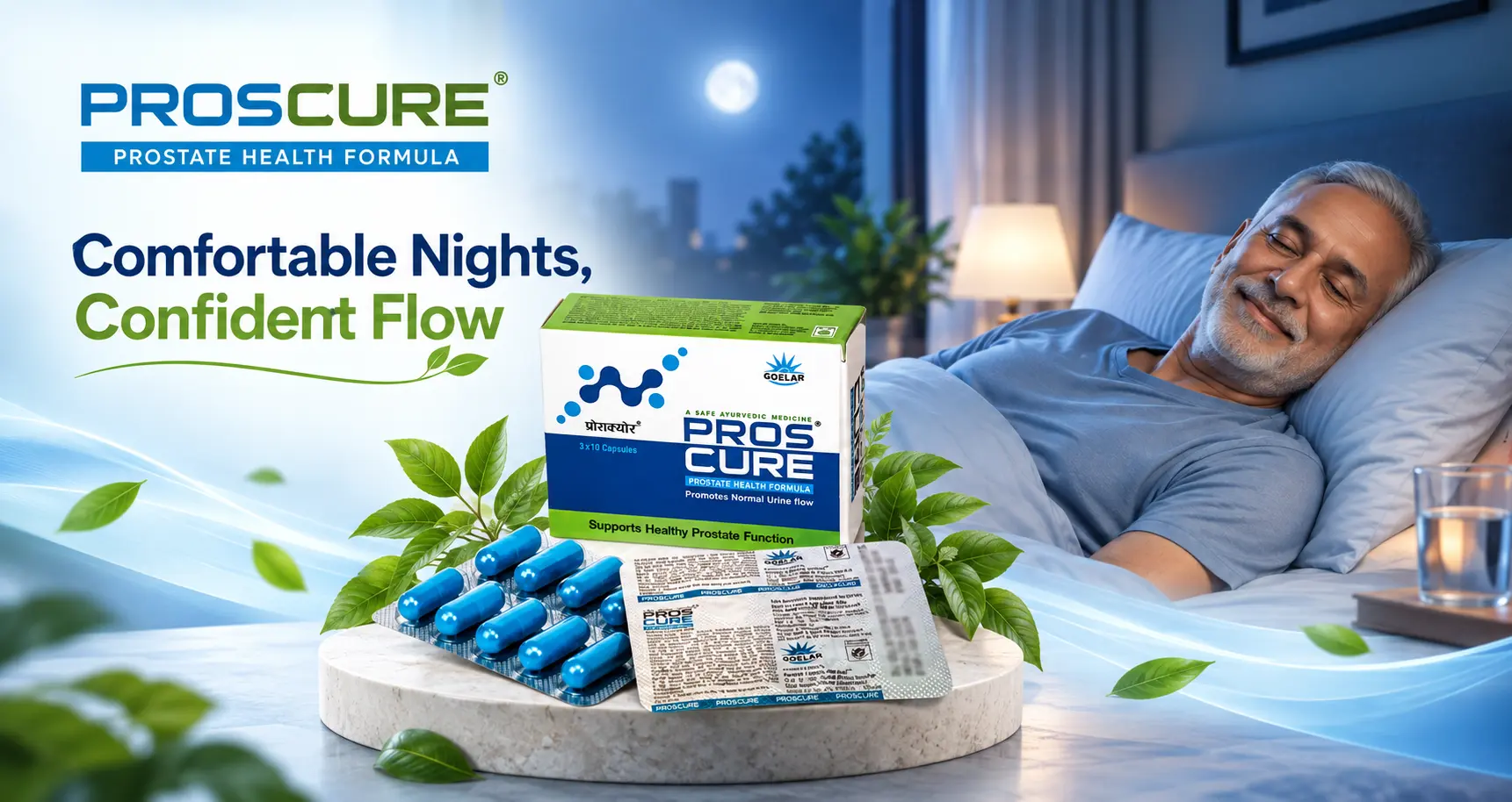 Proscure Ayurvedic capsules for prostate wellness