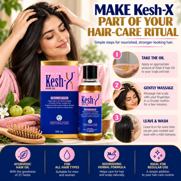 Kesh-X Hair Oil - Ayurvedic Hair Oil with 21 Herbs (100 ml)
