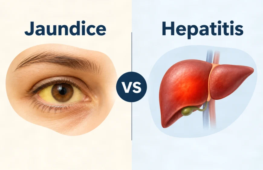 Jaundice vs Hepatitis – comparison of yellowing of the eyes and liver inflammation